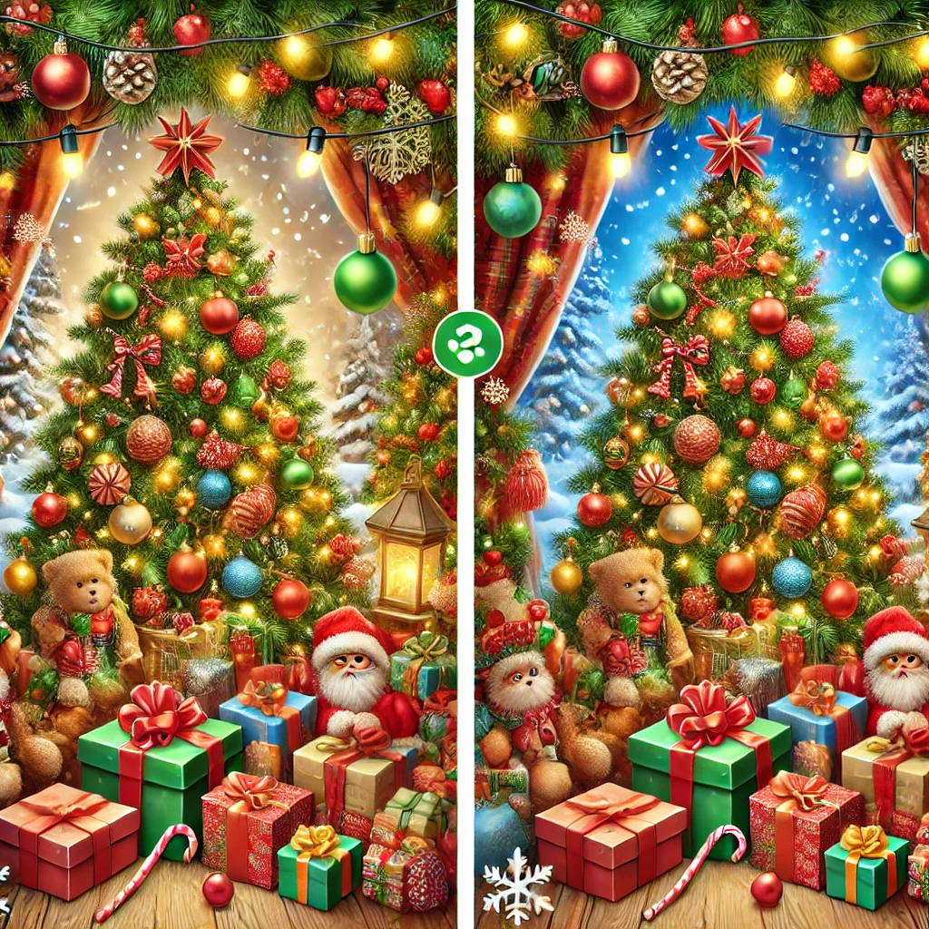 Christmas Time: Spot the Difference Puzzle Fun