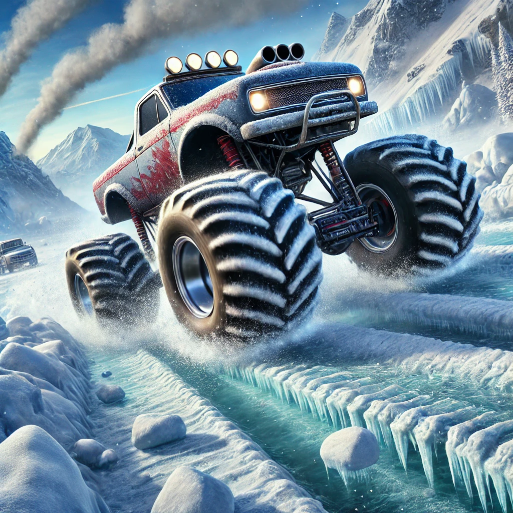 3D Monster Truck: Icy Roads Challenge